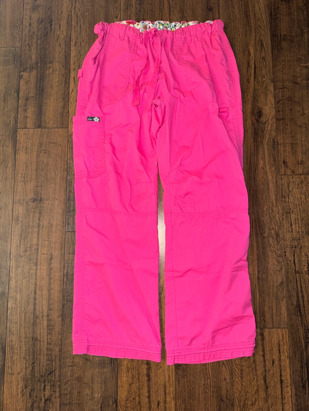 Katy Perrone Hot Pink Pull-On Pants with Floral Trim